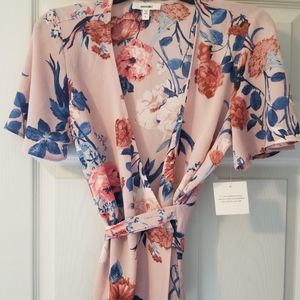 Meraki floral wrap blouse
